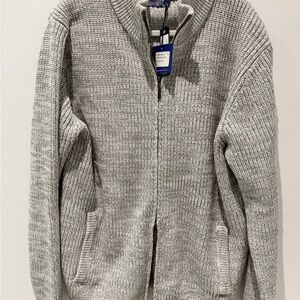 Men's Gray Zip up Sweater